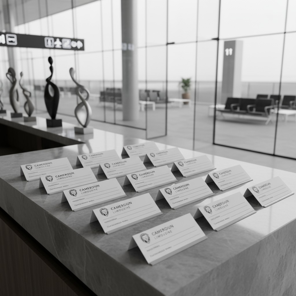 Cameroon Limo Clas Invis, reception desk, stairs.